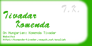 tivadar komenda business card